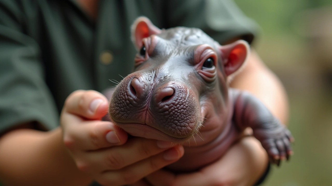 Baby Pygmy Hippo 'Moo Deng' Delights Internet with Playful Interaction at Khao Kheow Open Zoo